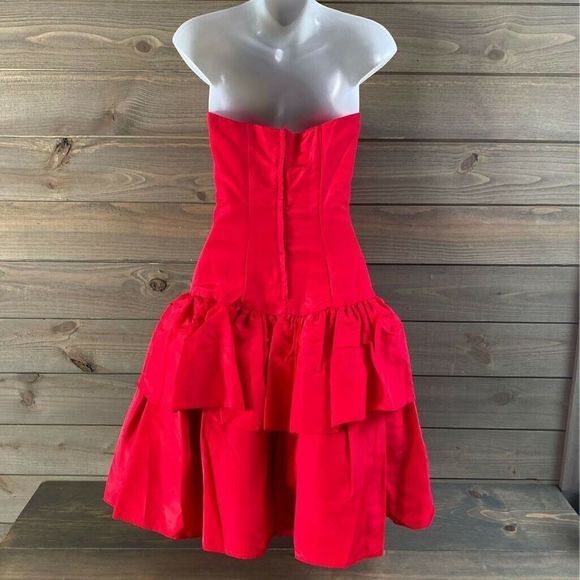 Gunne Sax Cocktail Dress Red Valentine Vintage 5/6 - Picture 3 of 8